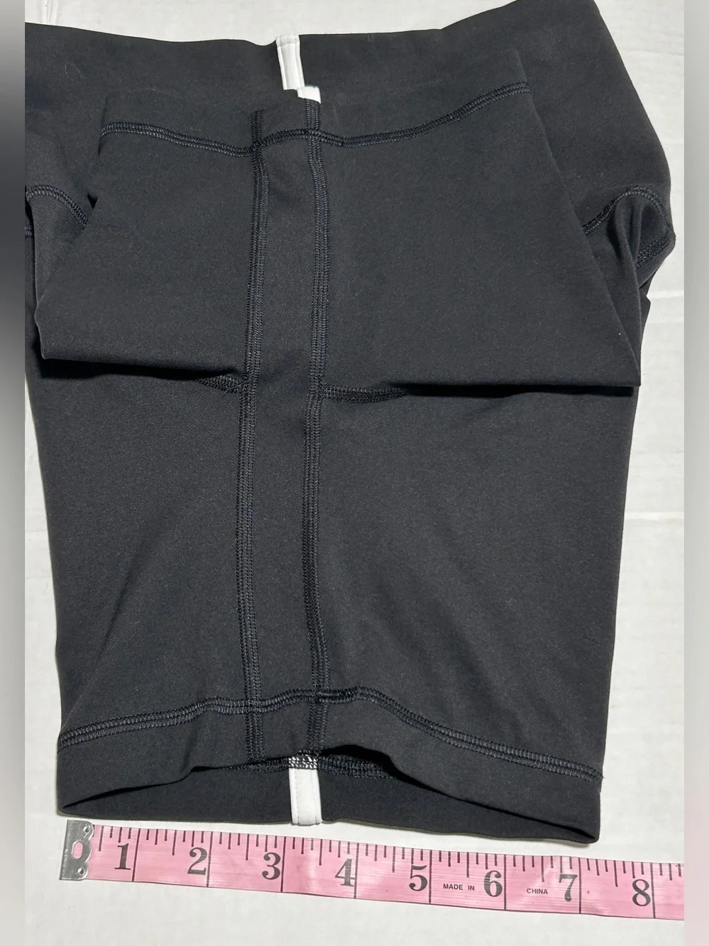 lululemon athletica Black Bike Shorts with White Side Stripe